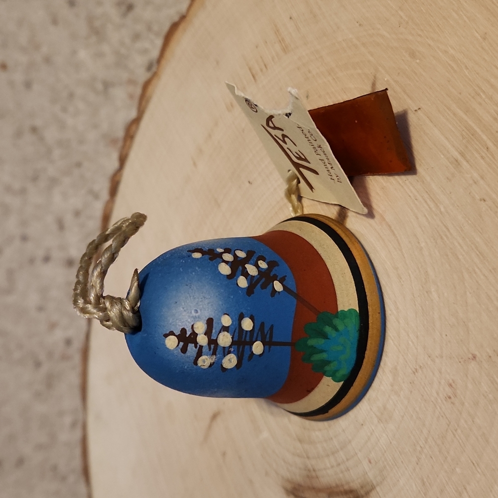 Tesa Handpainted Small Clay Bell NEW